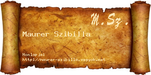 Maurer Szibilla névjegykártya